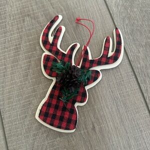 Hobby Lobby Buffalo Check Reindeer Stag Ornament